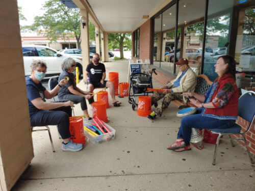 Bucket Drumming and Percussion Circle at the Friendship Circle!