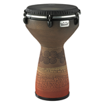 Remo DJ711362 13" Flareout Djembe, Desert Brown, Black Suede Drum Head