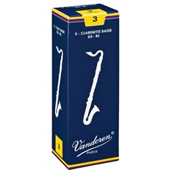 Vandoren CR1225 5 Bass Clarinet Reeds #2.5