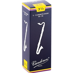 Vandoren CR1235 5 Bass Clarinet Reeds #3.5