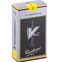 Vandoren CR193 #3 V12 B-Flat Clarinet Reeds, Box of 10