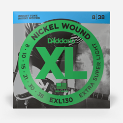 D'Addario EXL130 XL 8-38 Nickel Wound Extra Super Light Electric Strings