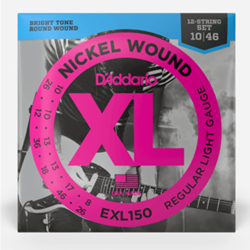 D'Addario EXL150 12-String Electric, Regular Light 10-46 Nickel Wound Electric Strings