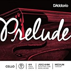 D'Addario J101244M Prelude 4/4 Cello Single D String - Single String ONLY