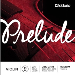 D'Addario J8133/4M Prelude 3/4 Violin D String, MED