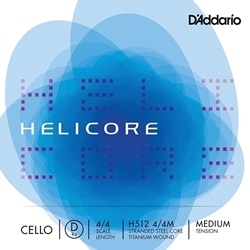 D'Addario H51244M Helicore 4/4 Cello D String, MED