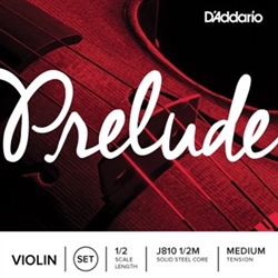 D'Addario J8101/2M Prelude 1/2 Violin String Set, Steel Core