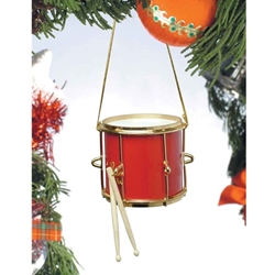 Music Treasures 463161 Marching Drum Ornament (red)