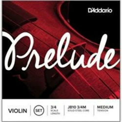 D'Addario J8103/4M Prelude 3/4 Violin String Set, Steel Core