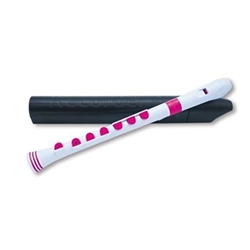 N320RDWPK Baroque Recorder+ White/ Pink by NUVO